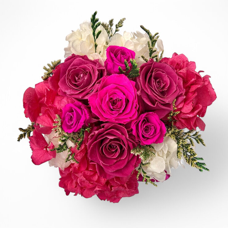 Mina'an Flor Eterna, Bouquet Mix Fiusha Caja Negra, Duración 6 Meses — Imagen 2 de 4