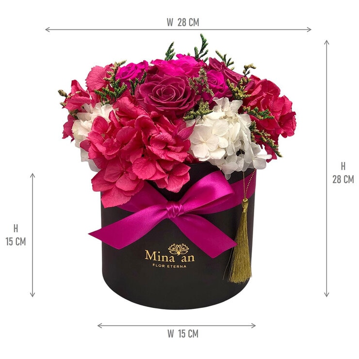 Mina'an Flor Eterna, Bouquet Mix Fiusha Caja Negra, Duración 6 Meses — Imagen 4 de 4