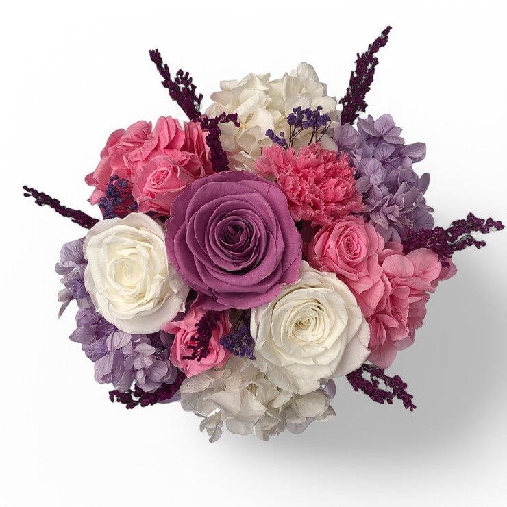 Mina'an Flor Eterna, Bouquet Mix Lila, Caja Negra, Duración 6 Meses — Imagen 4 de 4