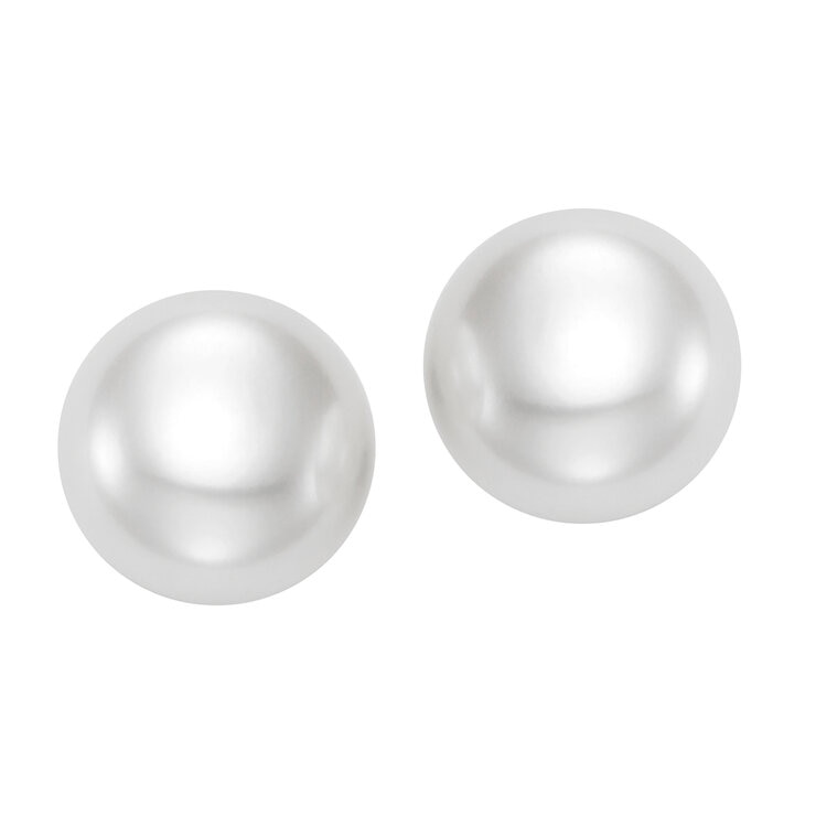 Aretes de Perlas Cultivadas, 12-13mm, Oro Amarillo de 14K — Imagen 3 de 4
