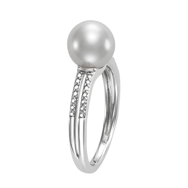 Anillo de Perla Cultivada, Oro Blanco de 14K — Imagen 4 de 4