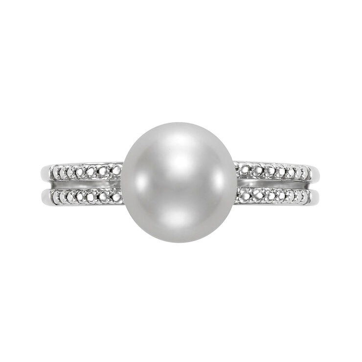 Anillo de Perla Cultivada, Oro Blanco de 14K — Imagen 2 de 4