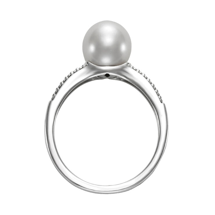 Anillo de Perla Cultivada, Oro Blanco de 14K — Imagen 3 de 4