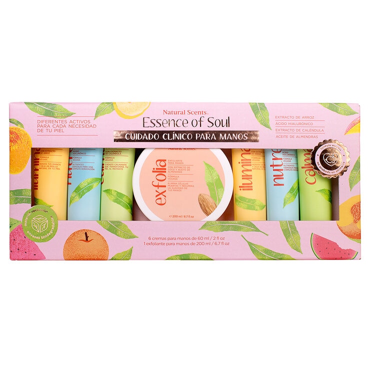 Natural Scents Crema de manos 6 pzas de 60 ml c/u + Exfoliante de 200 ml — Imagen 1 de 4