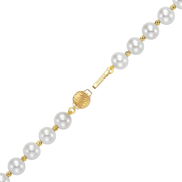 Pulsera de Perlas Cultivadas, Oro Amarillo de 14K, 19.05cm — Imagen 2 de 4
