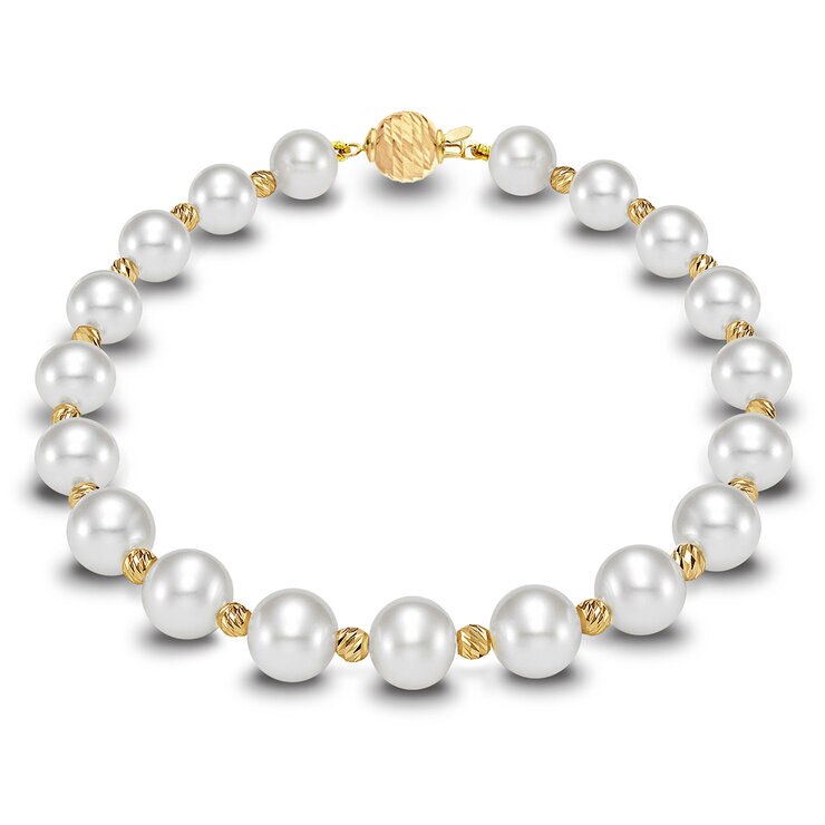 Pulsera de Perlas Cultivadas, Oro Amarillo de 14K, 19.05cm — Imagen 1 de 4