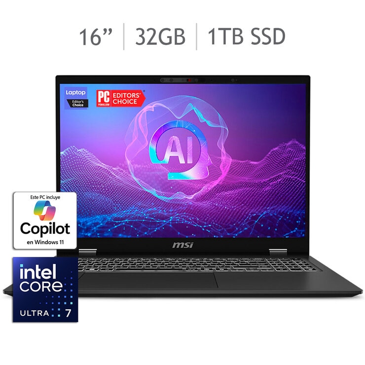MSI Prestige 16 AI+Evo Laptop 16" Full HD Intel Core Ultra 7 32GB 1TB SSD — Imagen 1 de 4