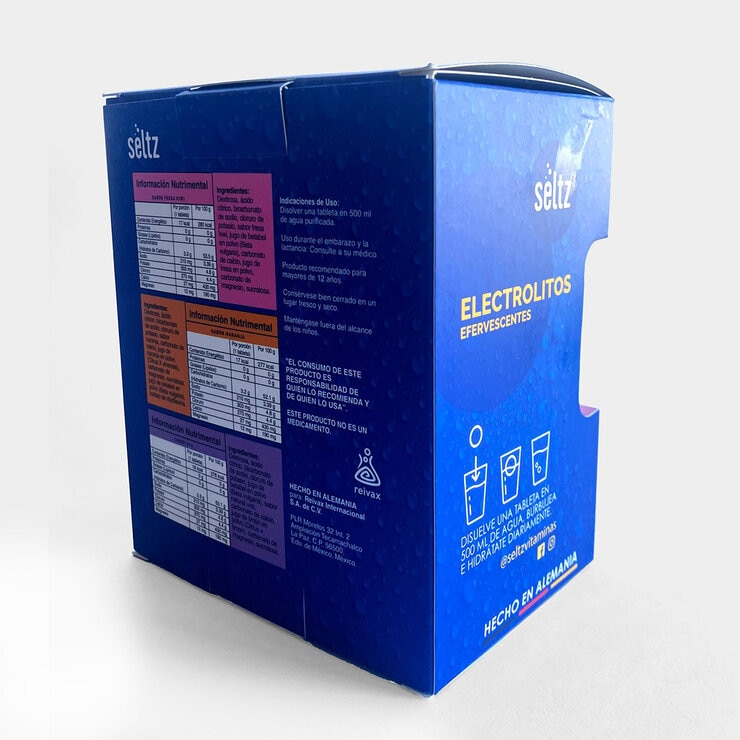 Seltz Electrolitos 6 Tubos de 13 Tabletas Efervescentes c/u Sabor Uva, Naranja y Fresa — Imagen 2 de 3
