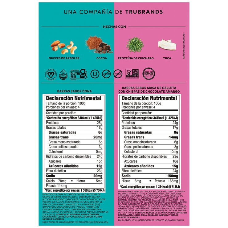 Trubar Barras De Proteína 16pzas de 50g — Imagen 2 de 2