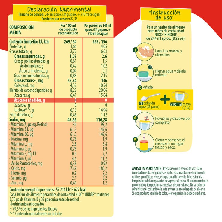 Nido Kinder Leche en Polvo 2.97 KG — Imagen 3 de 4