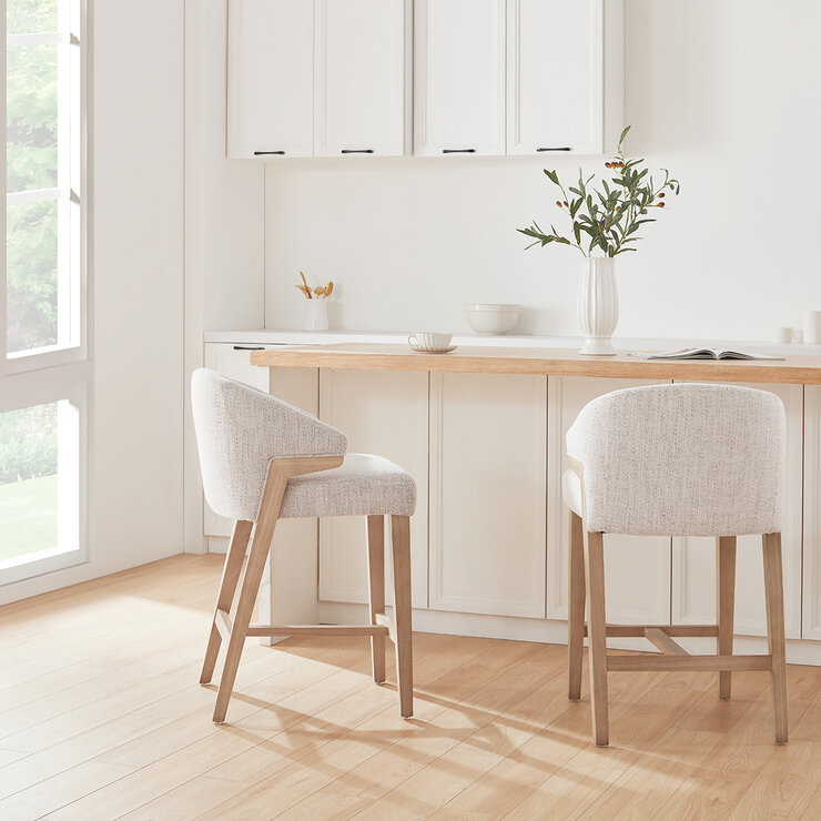 Aiden & Ivy Furniture, Paquete de 2 Taburetes de Tela para Mostrador