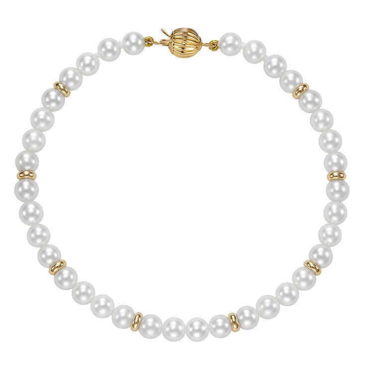 Pulsera de Perlas, Oro Amarillo de 14K — Imagen 2 de 4