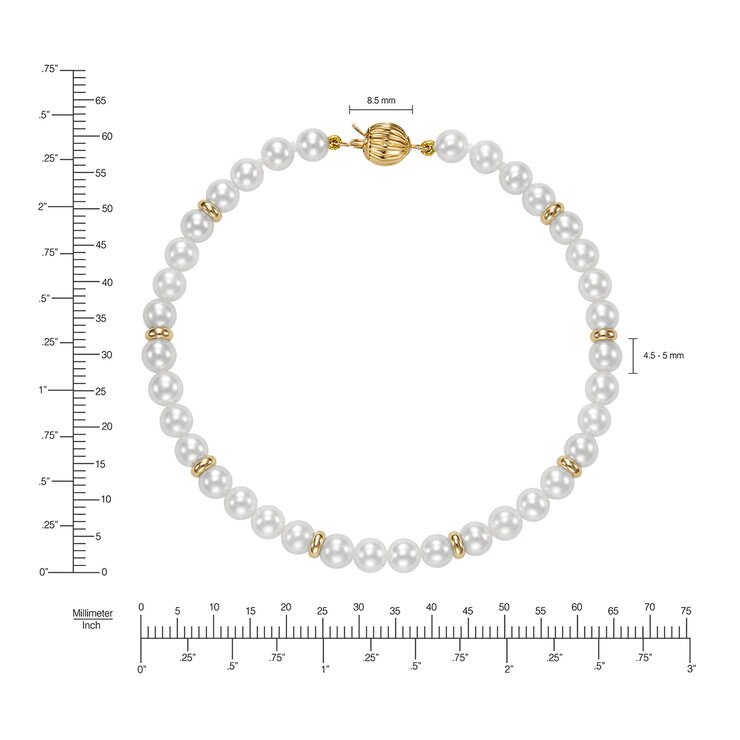 Pulsera de Perlas, Oro Amarillo de 14K — Imagen 3 de 4