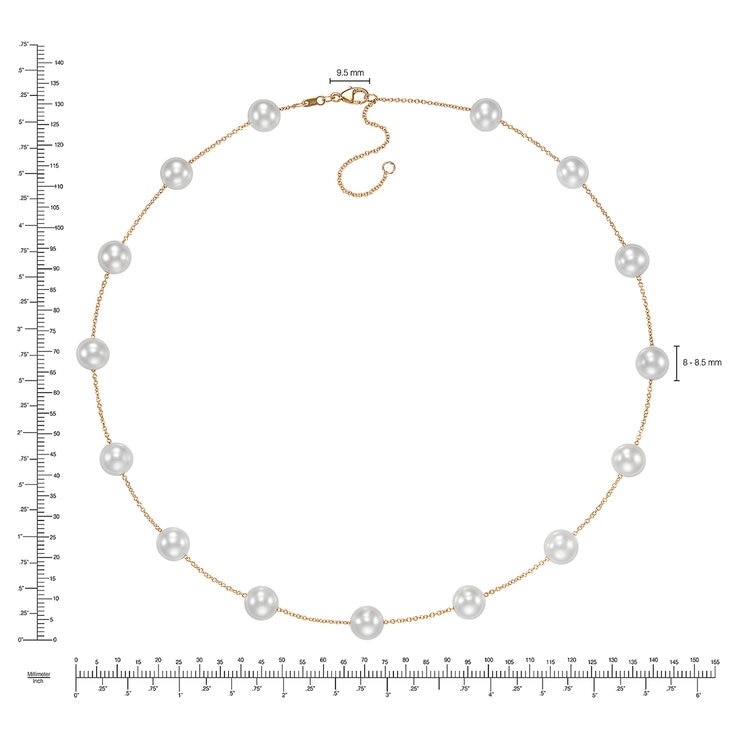 Collar de Perla Cultivada Agua Dulce, 45.72cm, Oro Amarillo de 14K — Imagen 2 de 4