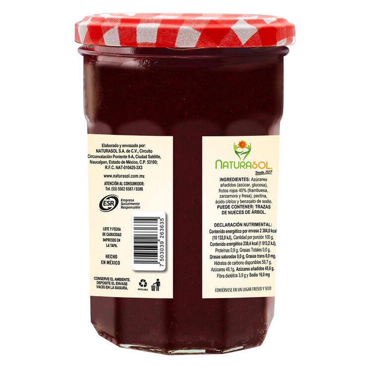 Naturasol Mermelada De Frutos Rojos Con Fruta Natural 1 kg — Imagen 3 de 4