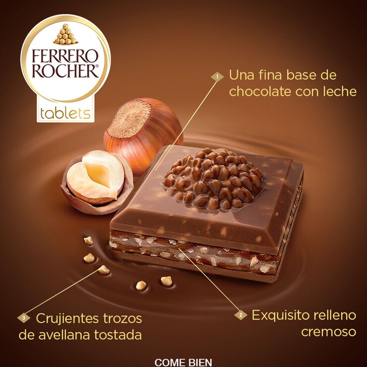 Ferrero Rocher Tabletas De Chocolate 3pzas de 90g — Imagen 4 de 4