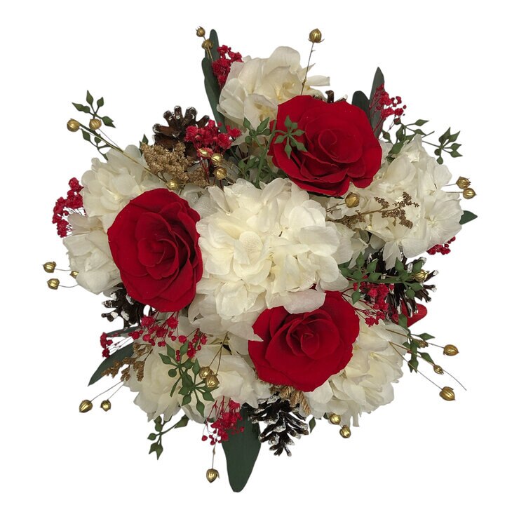 Palma & Jordan, Bouquet Navideño, Listón Rojo, Caja Blanca — Imagen 2 de 4