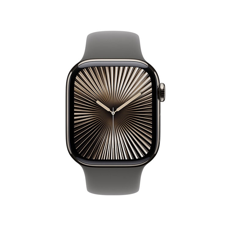 Apple Watch S10 (GPS + Cellular) Caja de titanio natural 42mm con correa deportiva gris piedra S/M — Imagen 4 de 4