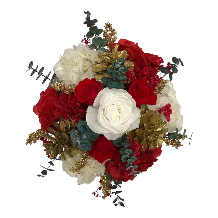 Palma & Jordan, Bouquet Navideño, Caja Negra Listón de Cuadros — Imagen 4 de 4
