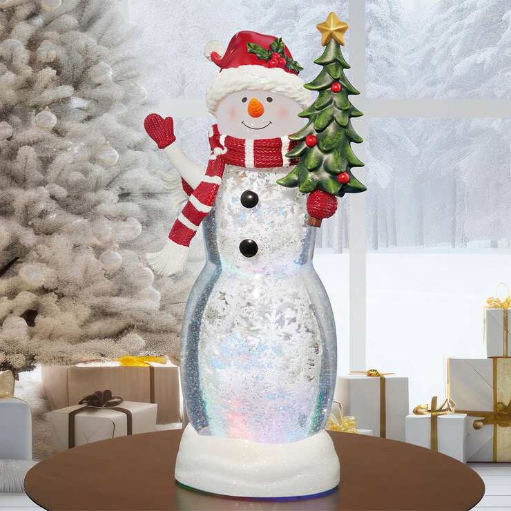 Linterna de Muñeco de Nieve con Árbol con Luces LED — Imagen 1 de 3