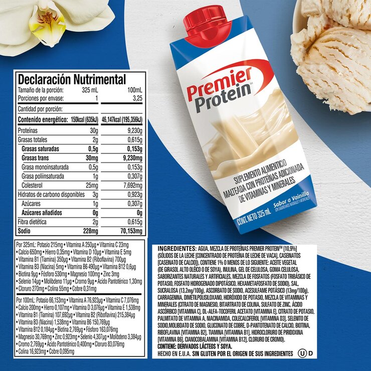 Premier Protein Malteada con Proteína sabor Vainilla 18 envases de 325 ml — Imagen 2 de 3