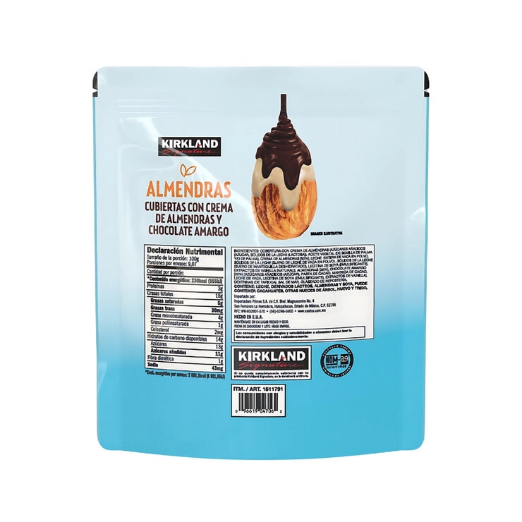 Kirkland Signature Almendras Cubiertas con Crema de Almendras y Chocolate Amargo 907 g — Imagen 2 de 2