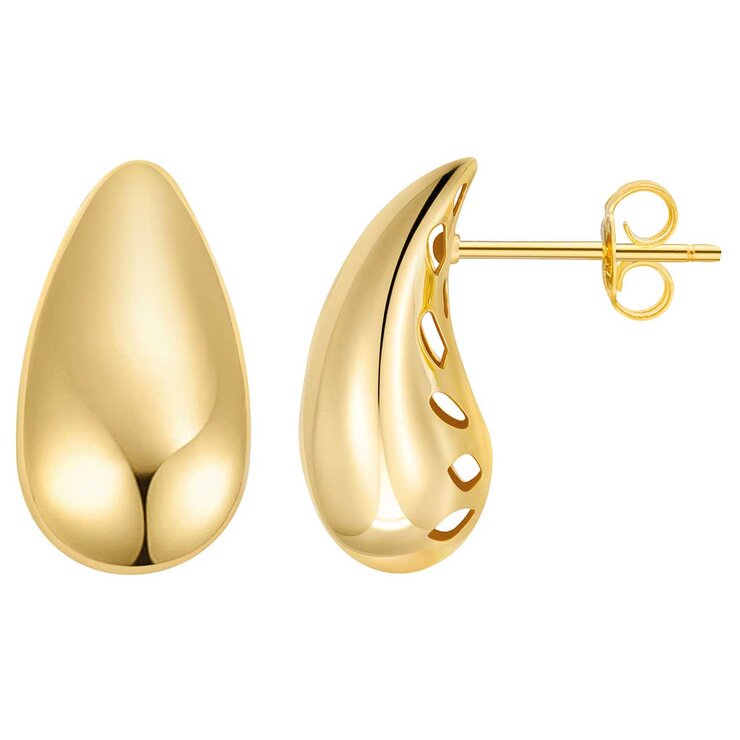 Aretes en Forma de Lágrima, Oro Amarillo de 14K — Imagen 4 de 4