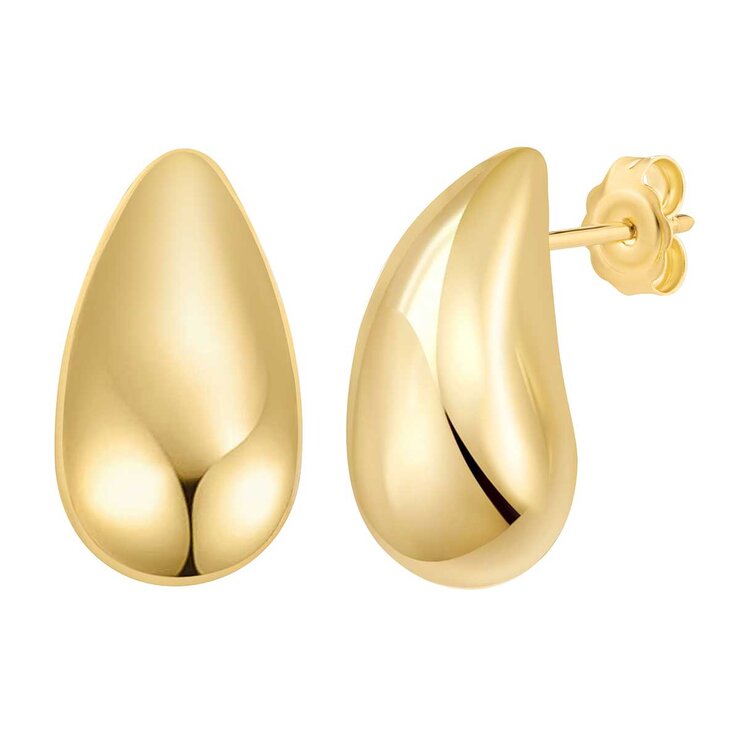 Aretes en Forma de Lágrima, Oro Amarillo de 14K — Imagen 1 de 4
