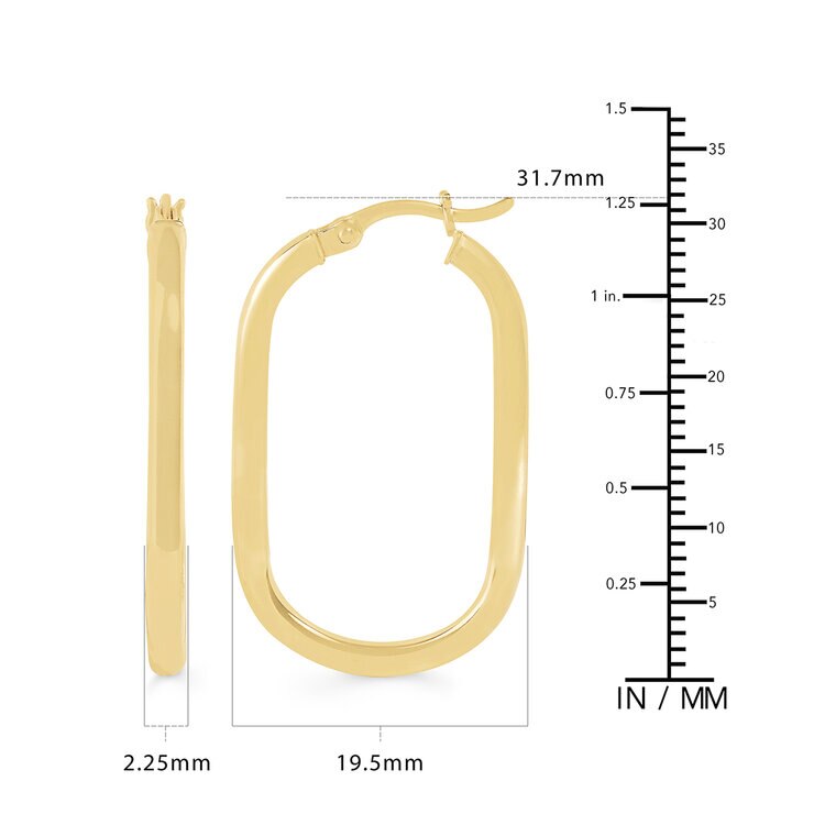 Arracadas Ovaladas, en Oro Amarillo 14K — Imagen 3 de 4