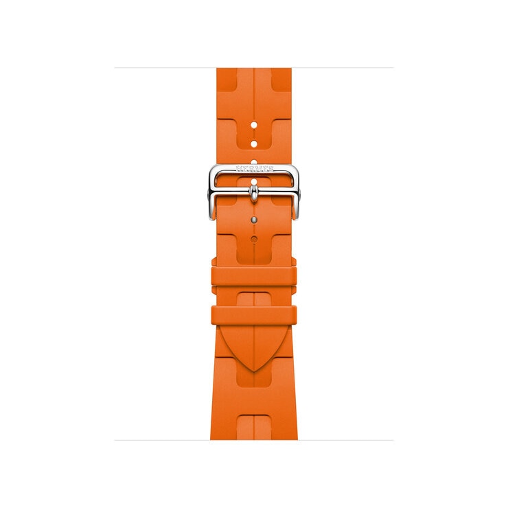 Apple Watch S10 Hermés (GPS + Cellular) Caja de titanio plata 46mm con Correa Kilim Simple Tour Naranja — Imagen 2 de 3