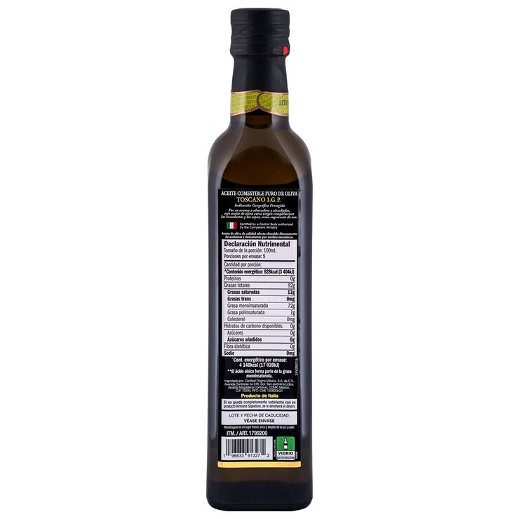 Kirkland Signature Aceite de Oliva Toscano Extravirgen 500 ml — Imagen 2 de 3
