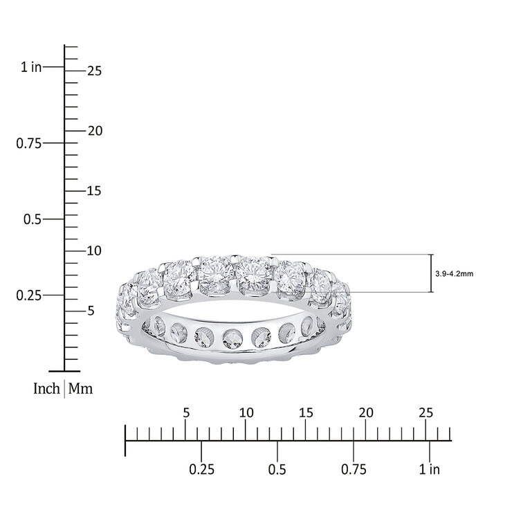 Anillo de Eternidad, 3.00ctw Diamantes, Oro Blanco de 14K — Imagen 3 de 4