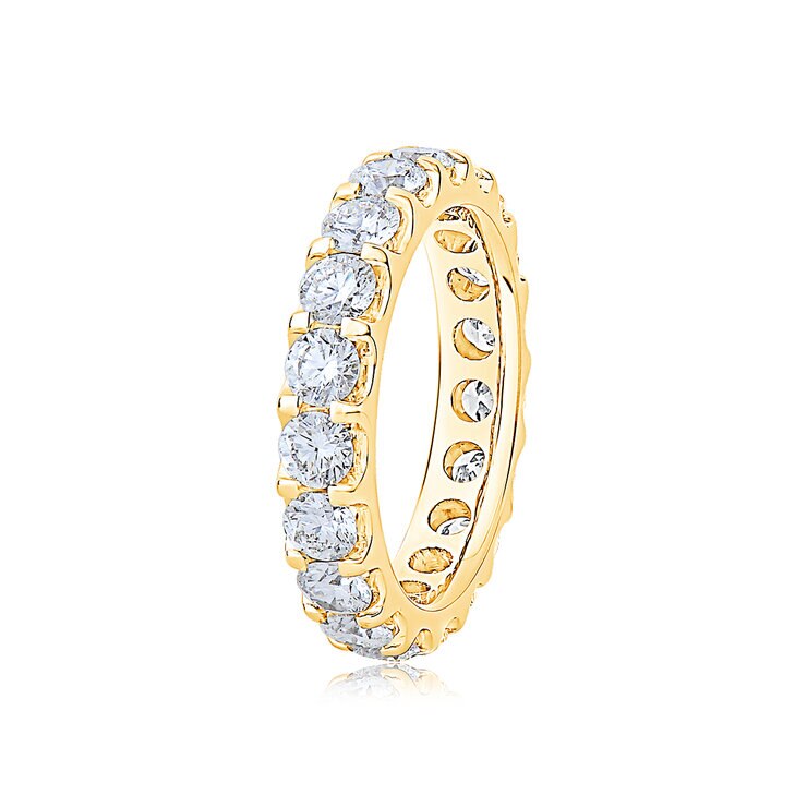 Anillo de Eternidad, 3.00ctw Diamantes, Oro Amarillo de 14K — Imagen 4 de 4