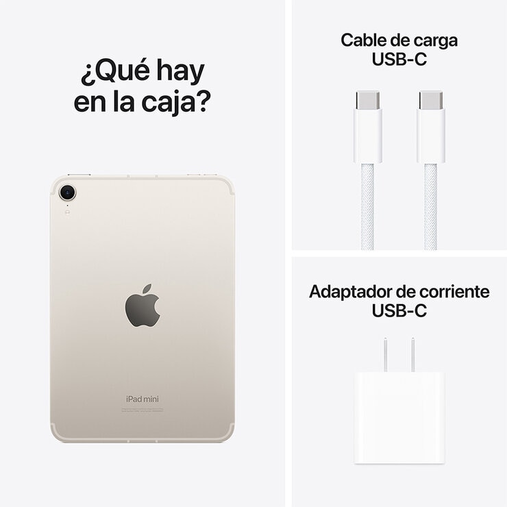 Apple iPad Mini (Wi-Fi + Cellular) 128GB Blanco Estelar — Imagen 3 de 4