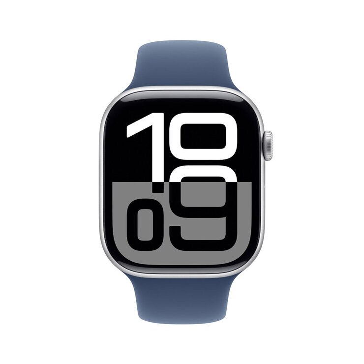 Apple Watch S10 (GPS + Cellular) Caja de aluminio plata 46mm con correa deportiva azul denim M/L — Imagen 4 de 4