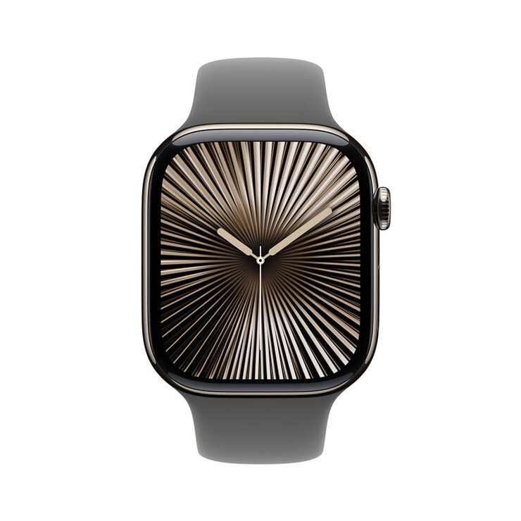 Apple Watch S10 (GPS + Cellular) Caja de titanio natural 46mm con correa deportiva gris piedra M/L — Imagen 3 de 4