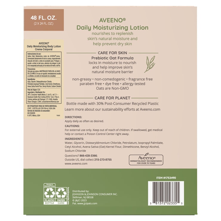 Aveeno Crema Corporal 2 pzas de 709 ml — Imagen 2 de 4
