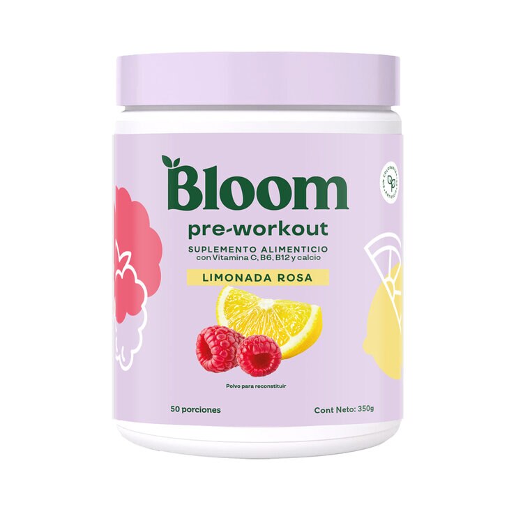 Bloom Pre-Workout Con Vitamina C, B6,B12 Limonada Rosa — Imagen 1 de 3
