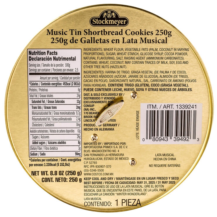 Stockmeyer Lata Musical con Galletas de Mantequilla 250 g — Imagen 2 de 3