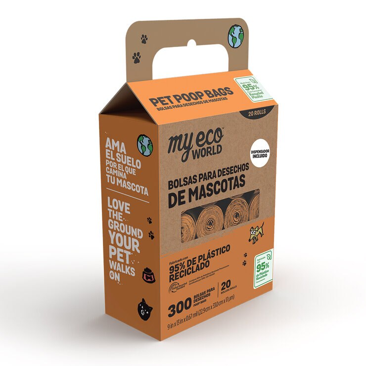 My Eco World Bolsas para Desechos de Mascotas 20 rollos con 15 bolsas — Imagen 3 de 4