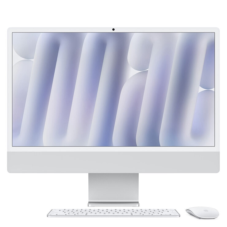Apple iMac 24" 256GB 4.5K Chip M4 Plata CPU de 8 núcleos GPU de 8 núcleos Memoria unificada de 16GB