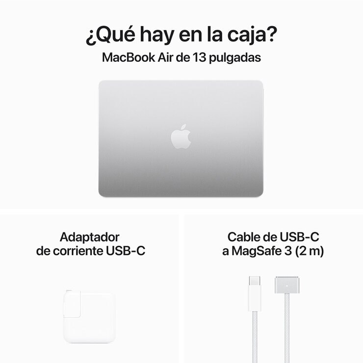 Apple MacBook Air 13" Chip M3 256GB Plata CPU de 8 núcleos GPU de 8 núcleos Memoria unificada de 16GB — Imagen 4 de 4