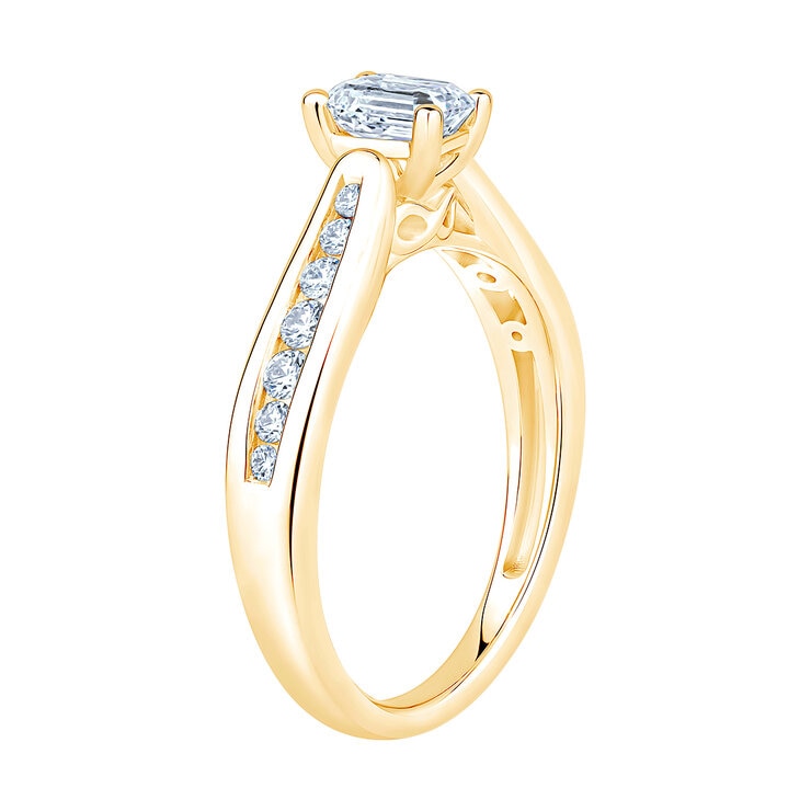 Anillo de Compromiso, 0.75ctw Diamantes, Oro Amarillo de 14K — Imagen 2 de 4