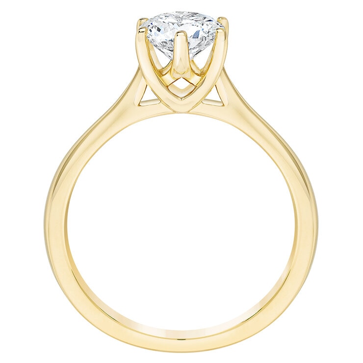 Anillo, 1.00ctw Diamante Solitario, Oro Amarillo 14K — Imagen 2 de 4