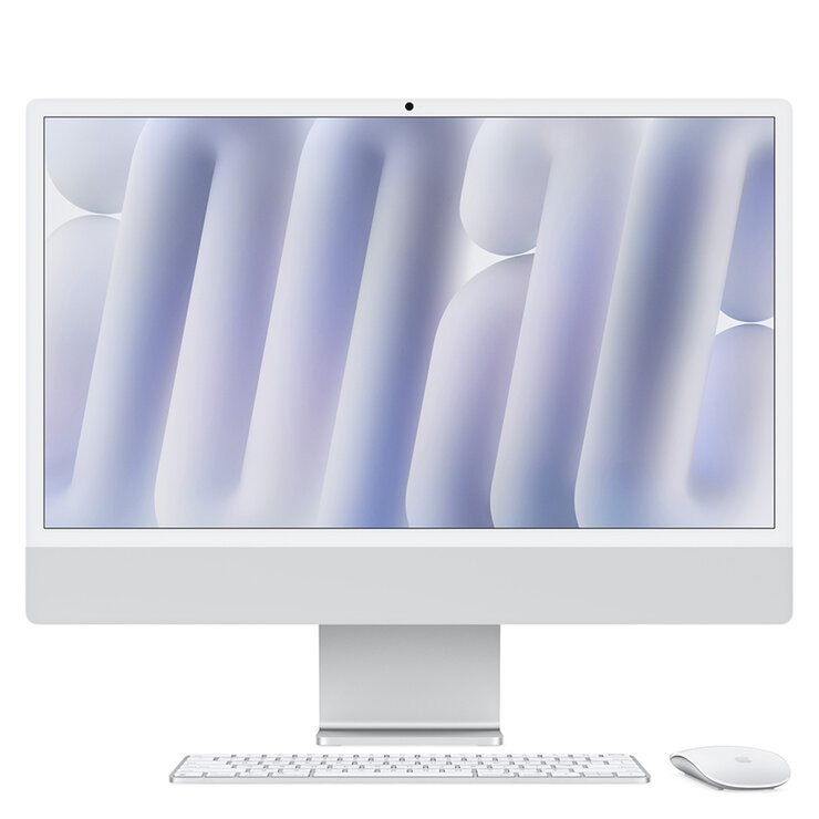 Apple iMac 24" 512GB 4.5K Chip M4 Plata CPU de 10 núcleos GPU de 10 núcleos Memoria unificada de 16GB