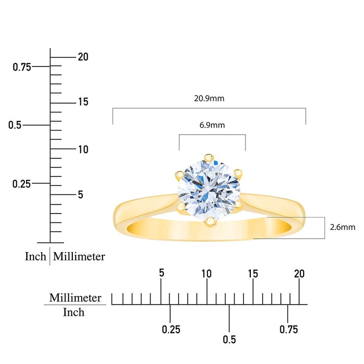 Anillo, 1.00ctw Diamante Solitario, Oro Amarillo 14K — Imagen 3 de 4