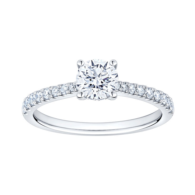 Anillo de Novia de Platino con Diamantes 1.00ctw — Imagen 2 de 4