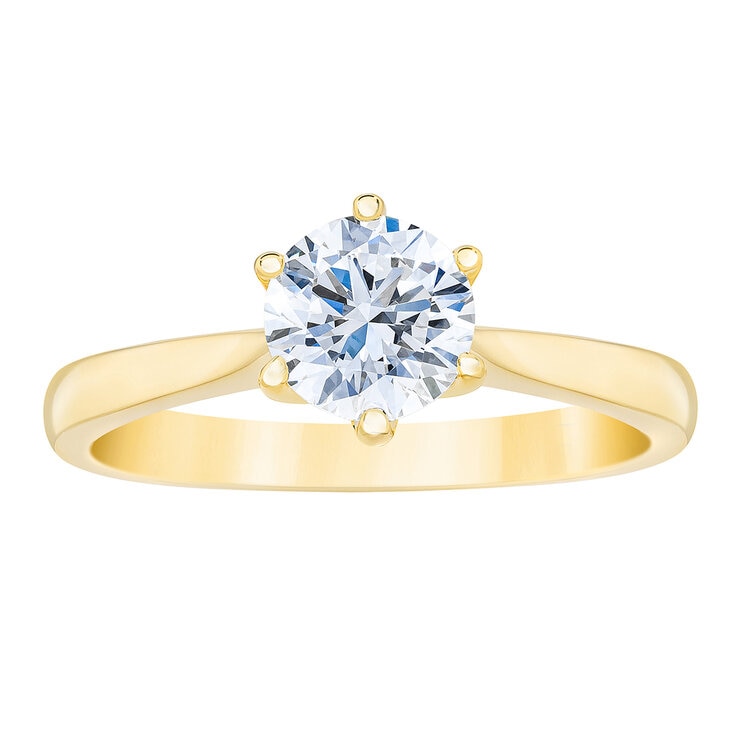 Anillo, 1.00ctw Diamante Solitario, Oro Amarillo 14K — Imagen 1 de 4