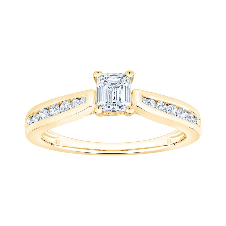 Anillo de Compromiso, 0.75ctw Diamantes, Oro Amarillo de 14K — Imagen 1 de 4