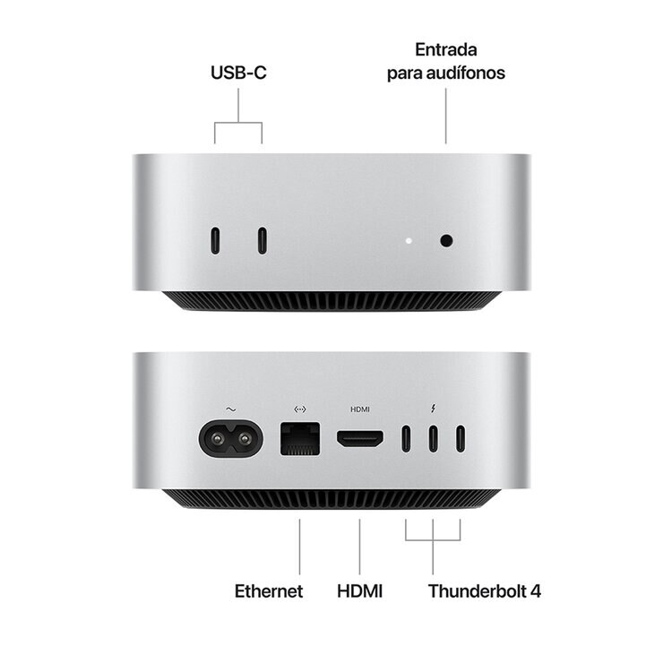 Apple Mac Mini Chip M4 512GB CPU de 10 Núcleos GPU de 10 núcleos Memoria unificada de 24GB — Imagen 2 de 4